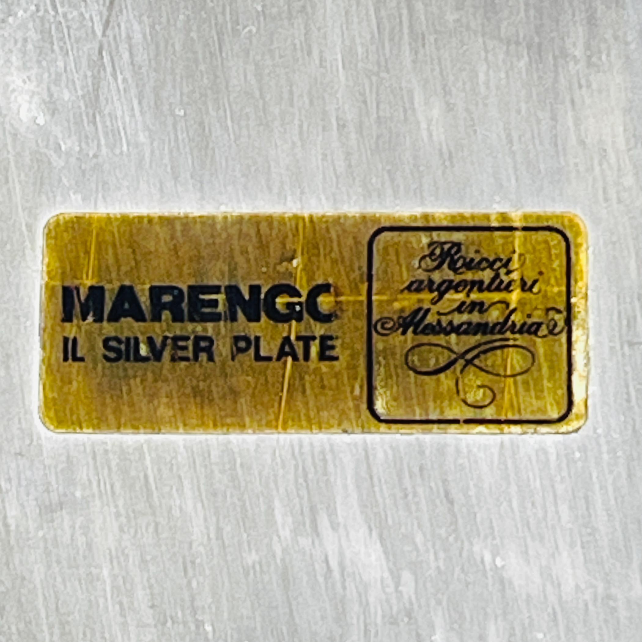 20ième siècle Grand plateau en métal argenté Ricci Alessandria, Italie, années 1960 en vente
