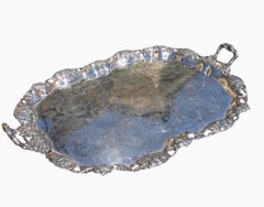 Large Silver Plated Tray Louis XV Style