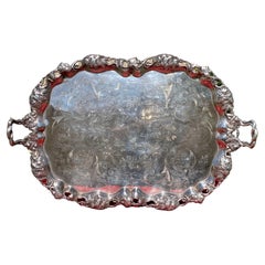 Large Silver Plated Tray Louis XV Style