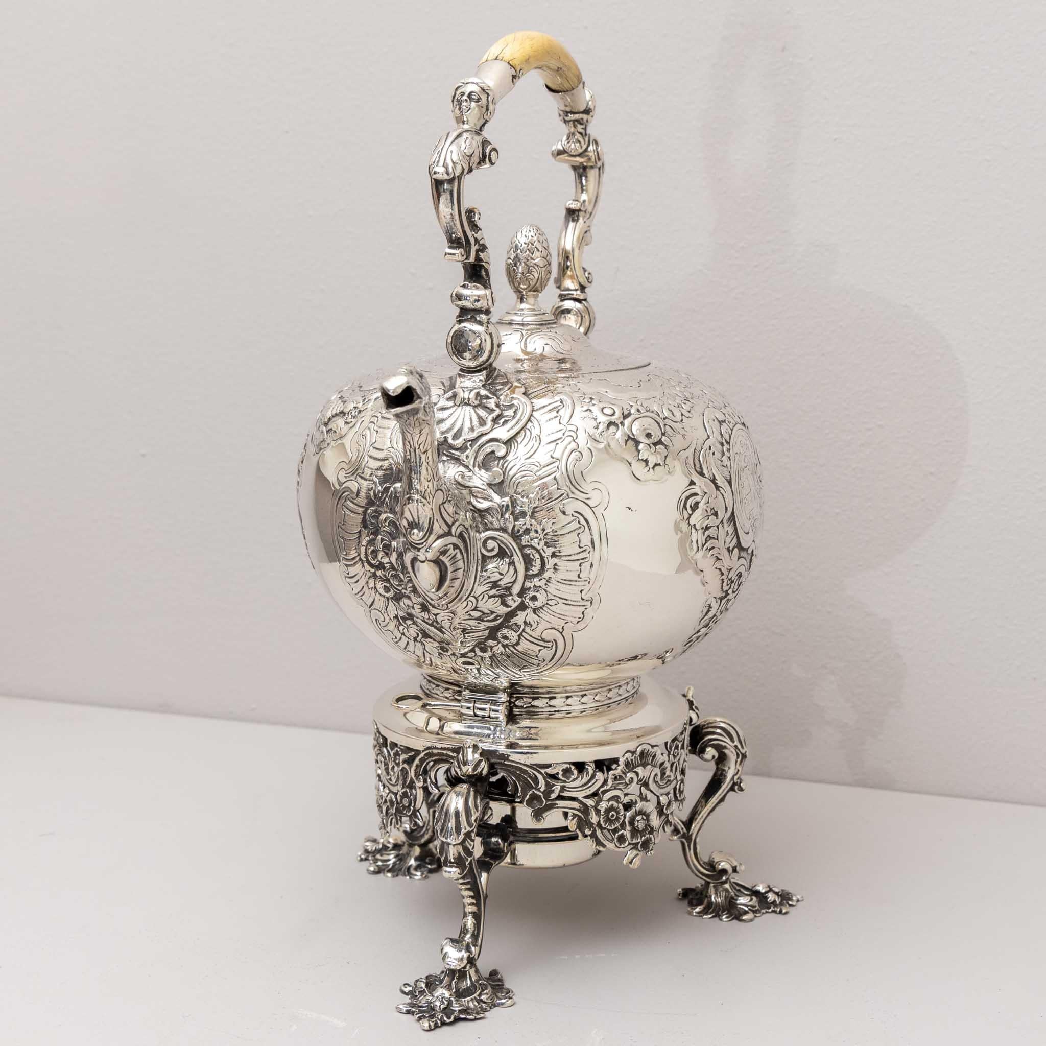 Large Silver Pot with Teapot Warmer, London, 1741 / 1836 For Sale 6