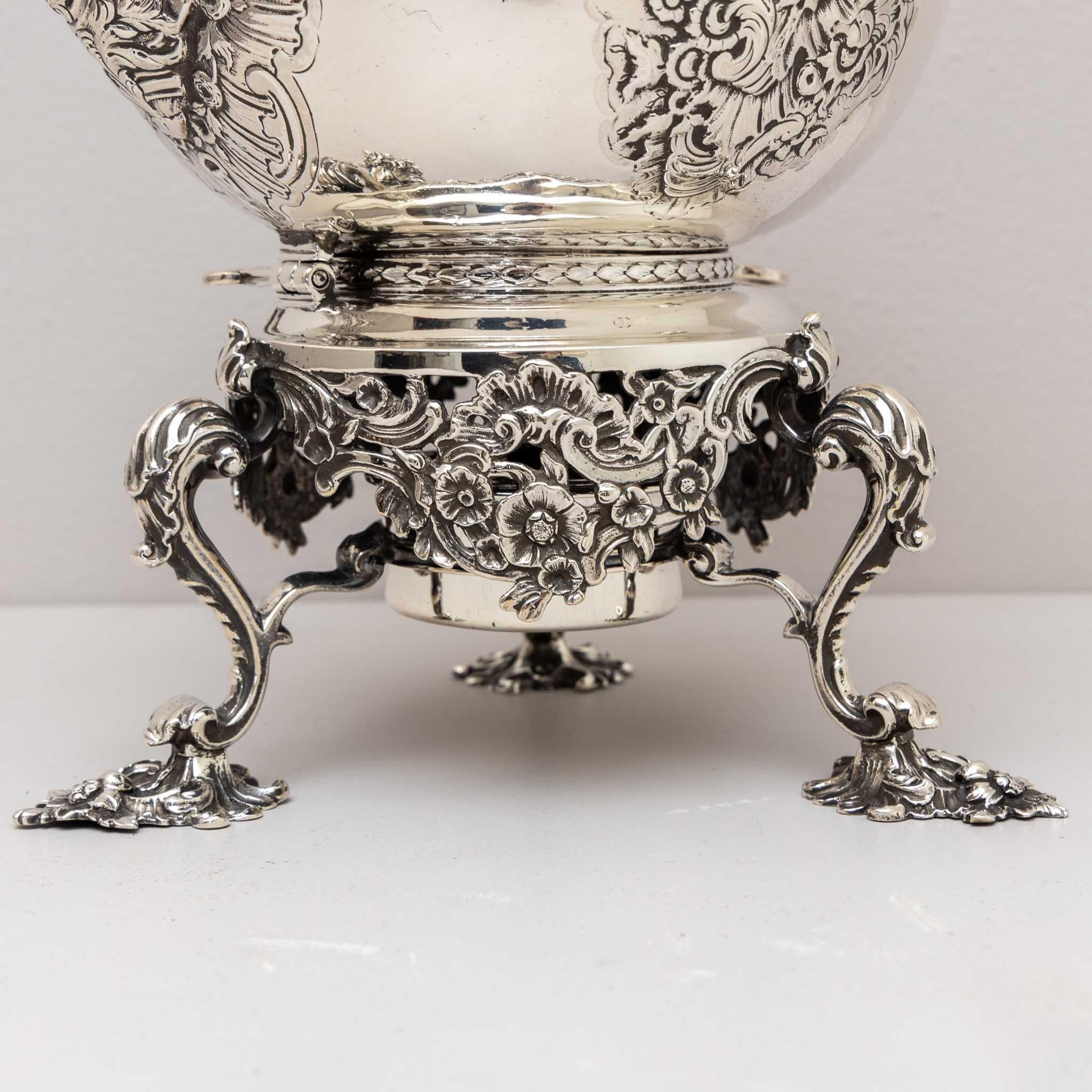 Large Silver Pot with Teapot Warmer, London, 1741 / 1836 For Sale 14