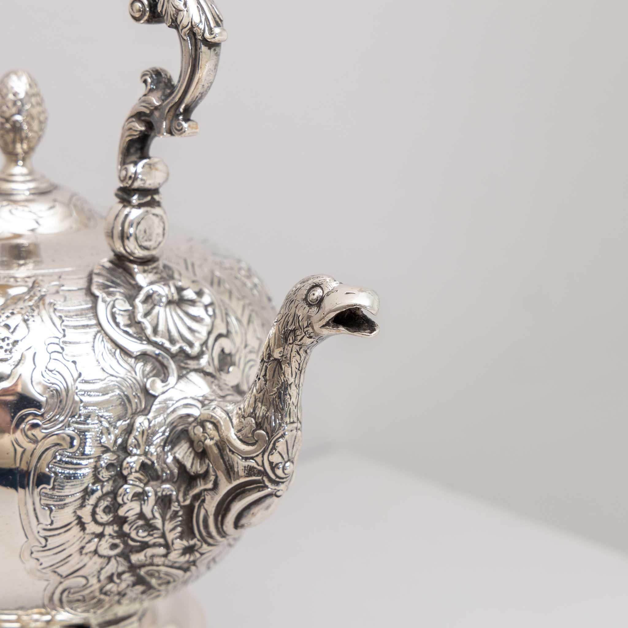 Large Silver Pot with Teapot Warmer, London, 1741 / 1836 For Sale 2