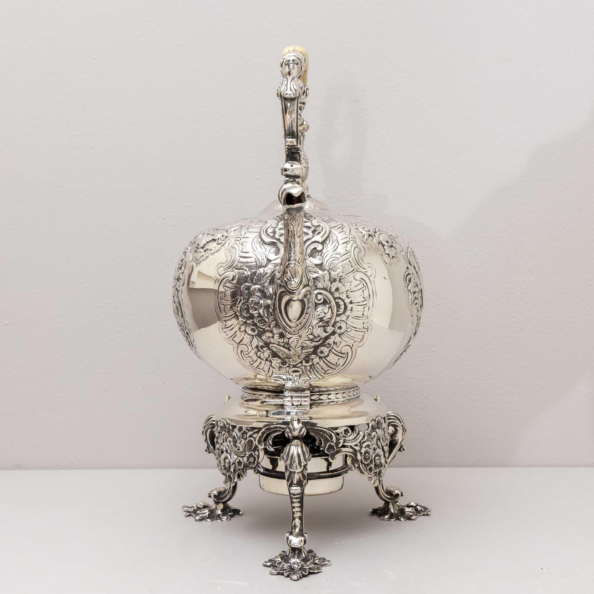 Large Silver Pot with Teapot Warmer, London, 1741 / 1836 For Sale 4