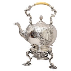 Large Silver Pot with Teapot Warmer, London, 1741 / 1836