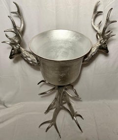 Large Silver Stag Standing Ice Bucket
