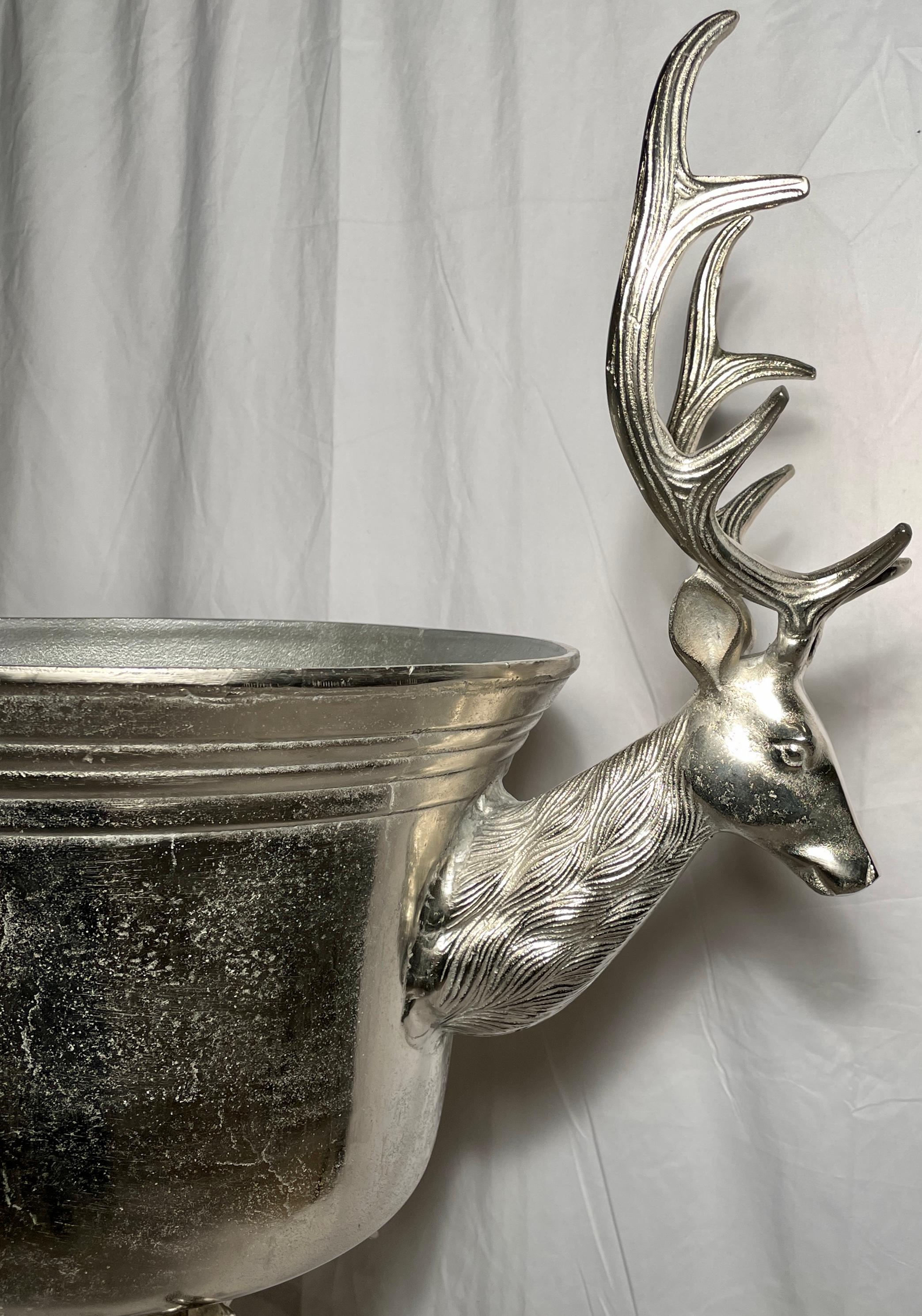 Large Silver Stag Standing Ice Bucket In Good Condition In New Orleans, LA