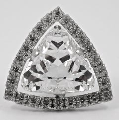 Grandi orecchini a clip in tonalità argento e strass trasparenti, circa 1960