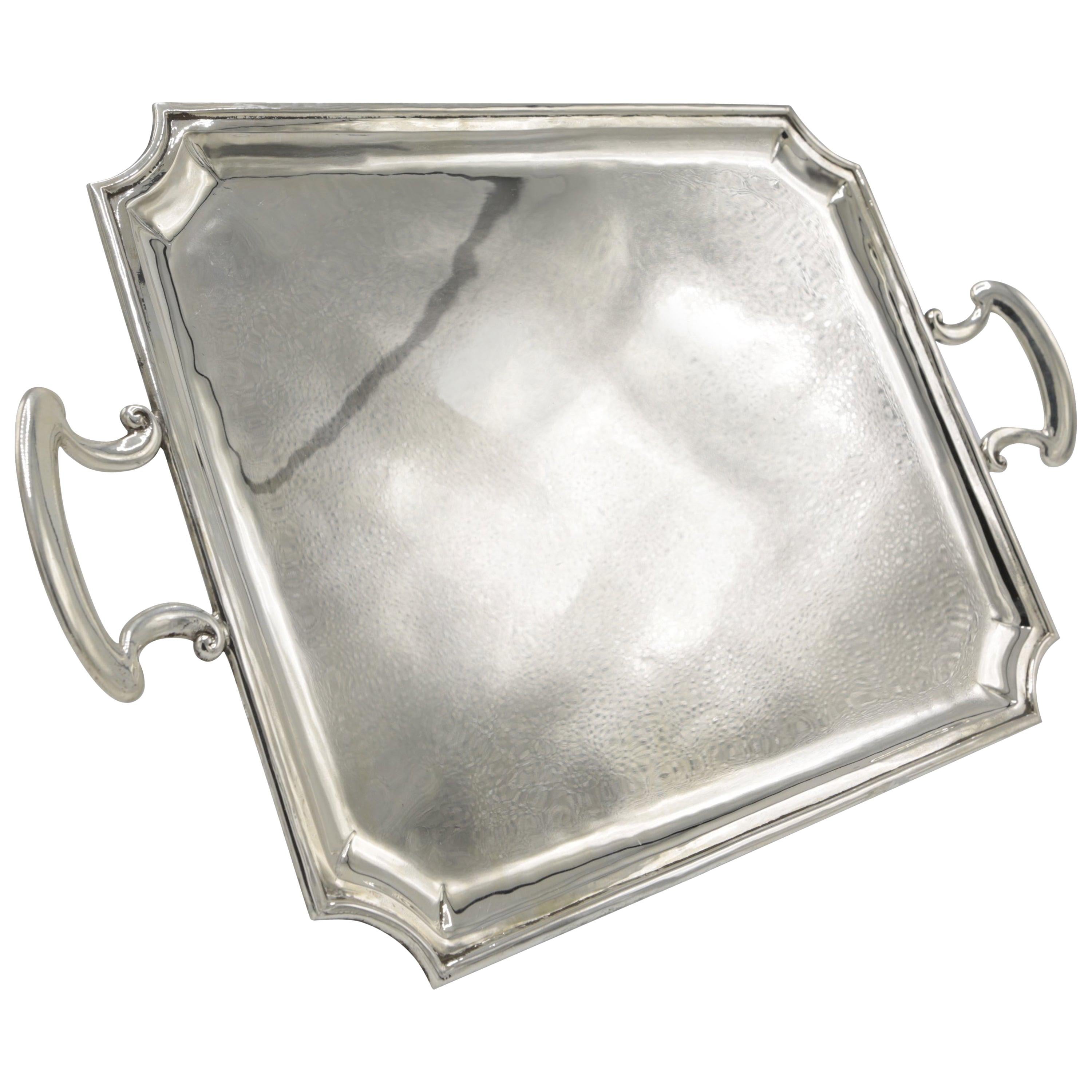 Large Silver Tray with Handles, England, York 1920, 900/- Silver For Sale