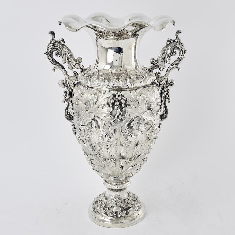Large Silver Vase at 1stDibs