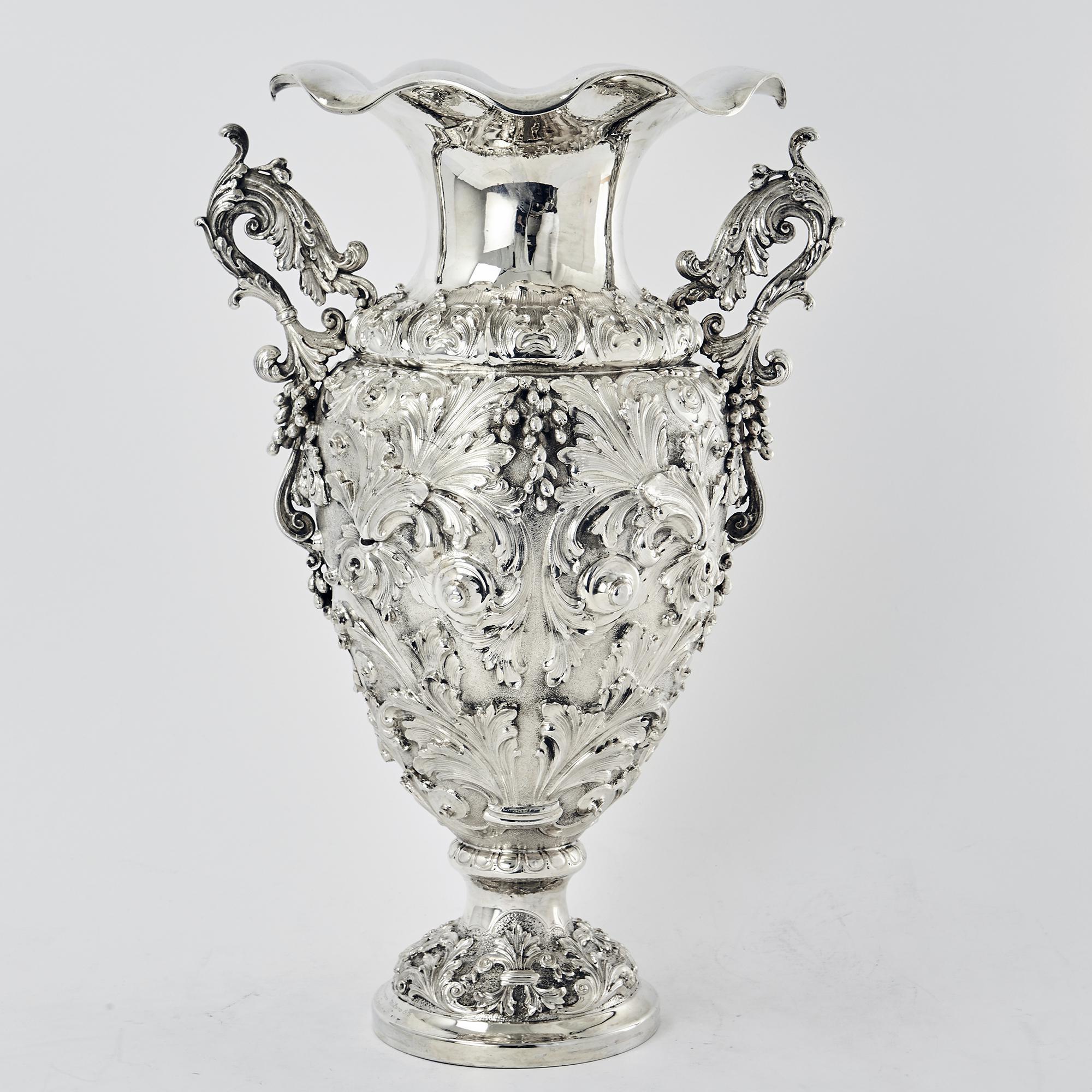 huge silver vase