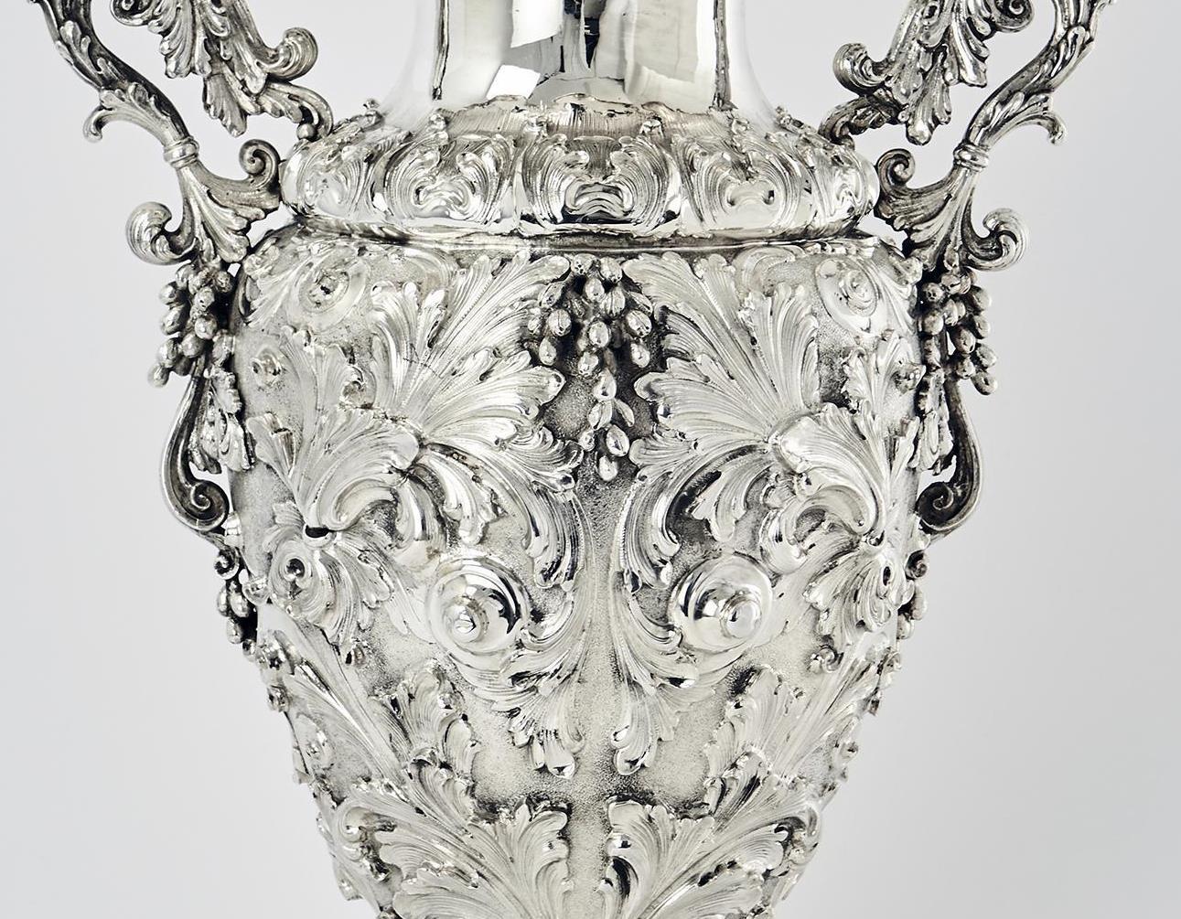 Italian Large Silver Vase