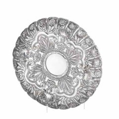 Grande assiette murale en argent - 19e siècle (47 cm - 18.5 inches)