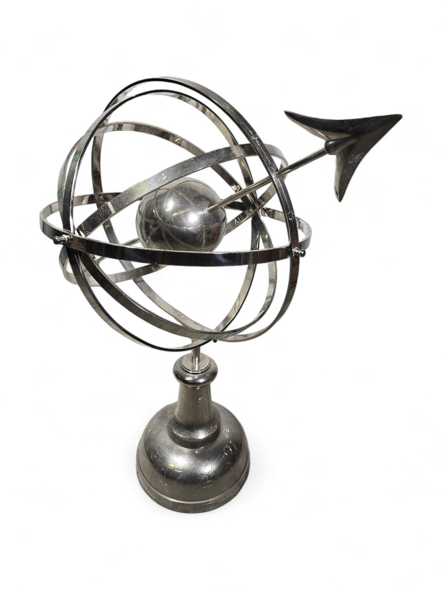 Grande sphère armillaire en bronze argenté - années 50 et 115 C. en vente 5