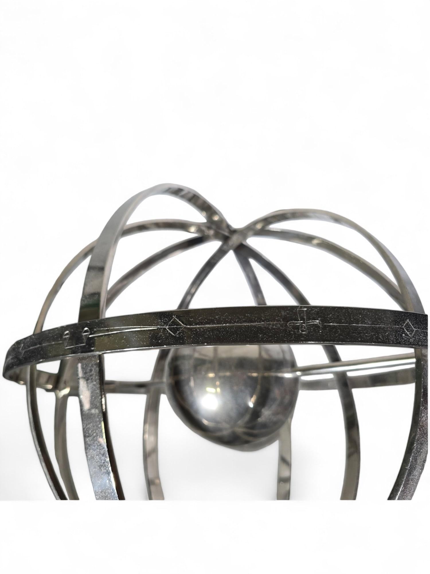 Grande sphère armillaire en bronze argenté - années 50 et 115 C. en vente 6