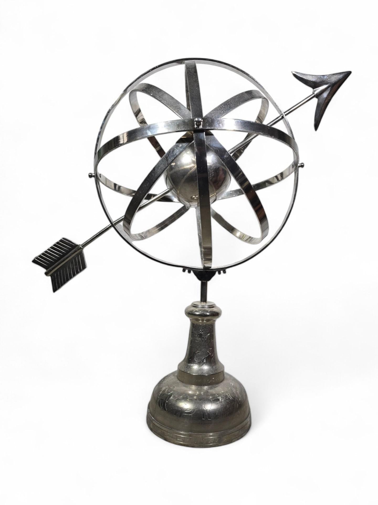 Grande sphère armillaire en bronze argenté - années 50 et 115 C. en vente 13