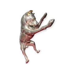 Large Silvered Bronze Dog – 19th Century