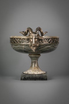 Large Silvered Bronze Mounted Agate Tazza, French, circa 1900