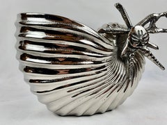 Silvered Nautilus Shell Container/Wine Cooler/Ice Bucket/Planter