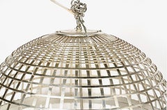 Large Silvered Spherical Lantern Pendant