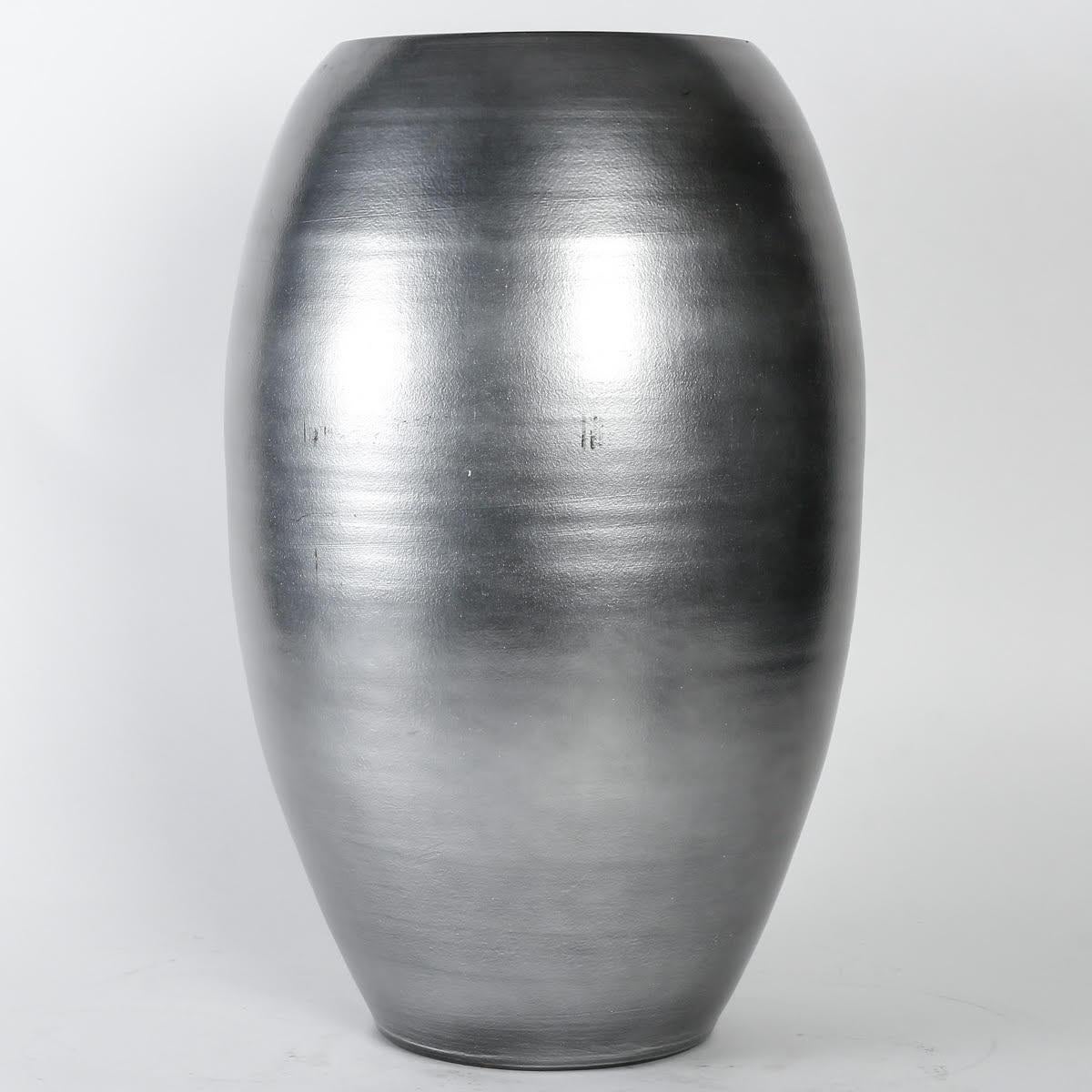 Large Silvered Terracotta Vase In Good Condition For Sale In Saint-Ouen, FR