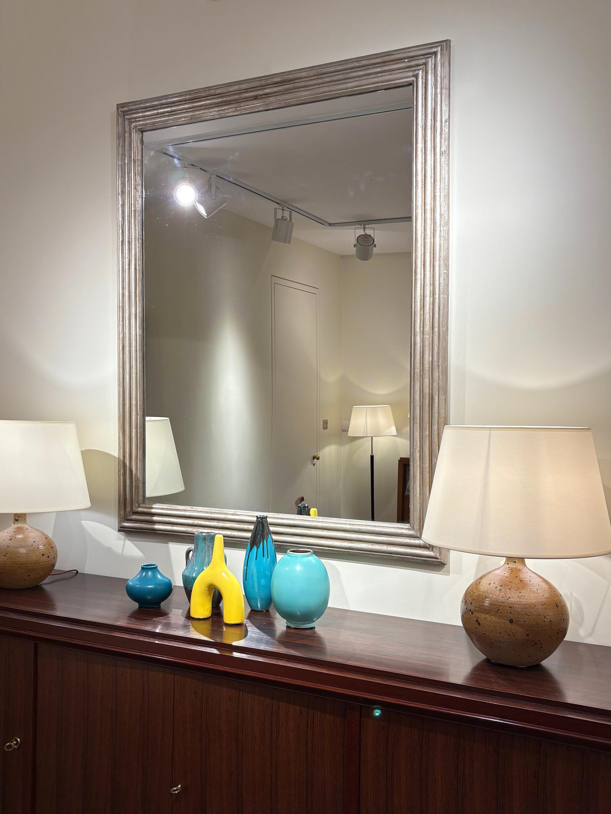 Gran espejo de madera plateada en Bueno estado para la venta en London, GB