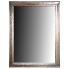 Large Silvered Wood Mirror