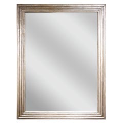 Grande specchio in legno argentato