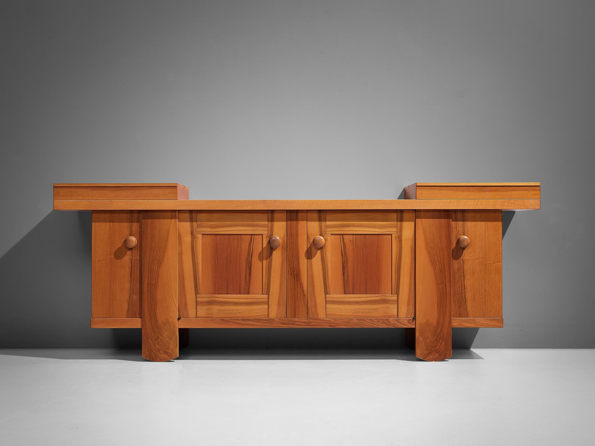 Silvio Coppola for Bernini Large Sideboard in Walnut For Sale 6