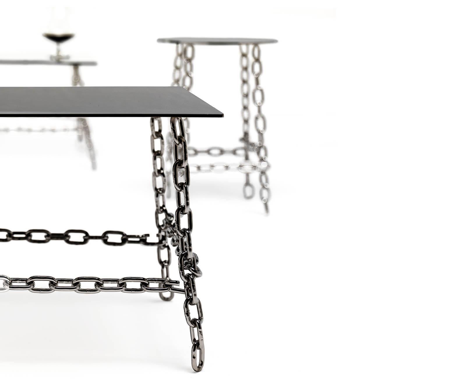 italien Grande table rectangulaire Sing à finition en bronze de Fabio Bortolani & Mogg en vente