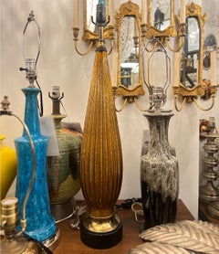 Large Single Amber Table Lamp