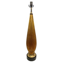 Vintage Large Single Amber Table Lamp