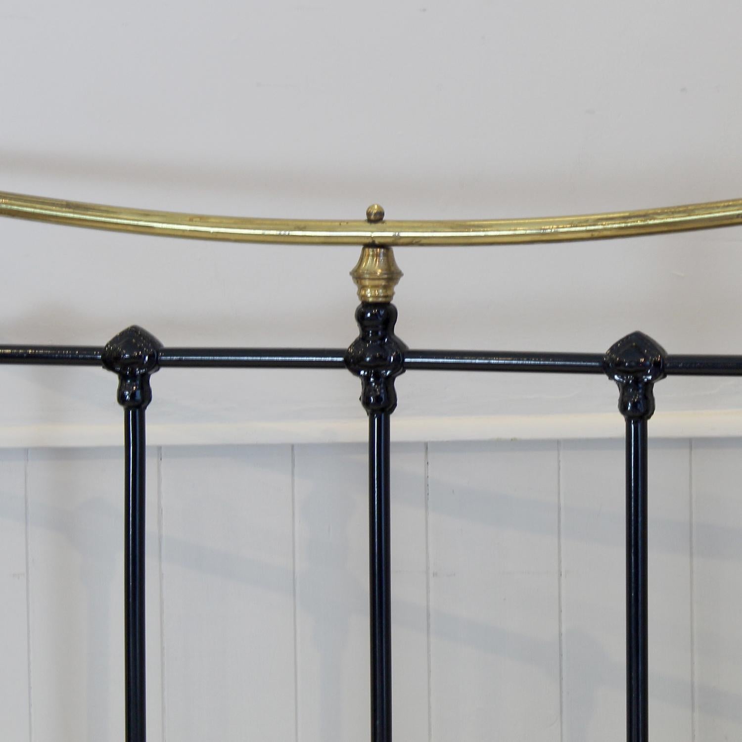 19th Century Large Single Black Antique Bed MS77 For Sale