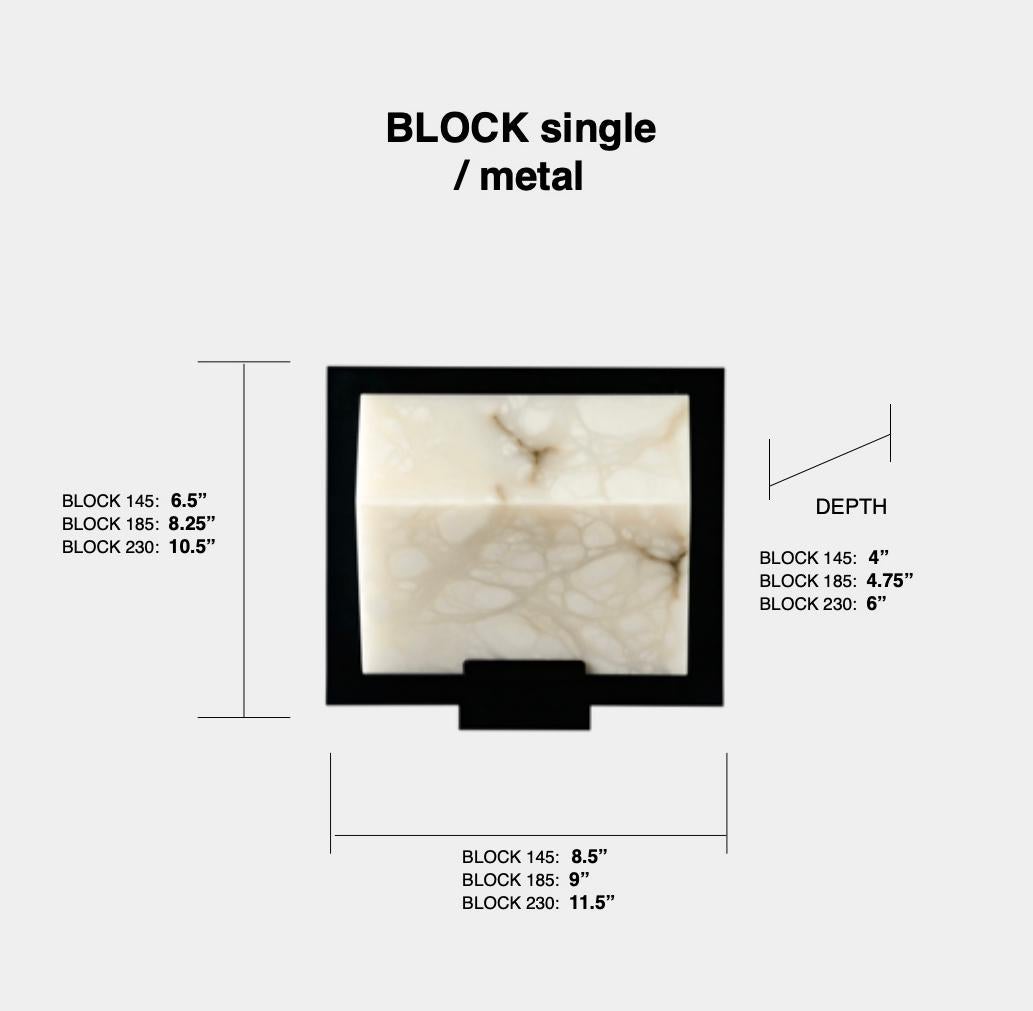 XXIe siècle et contemporain Grande applique « Single Block Metal » Modèle #230 à la manière de Pierre Chareau en vente