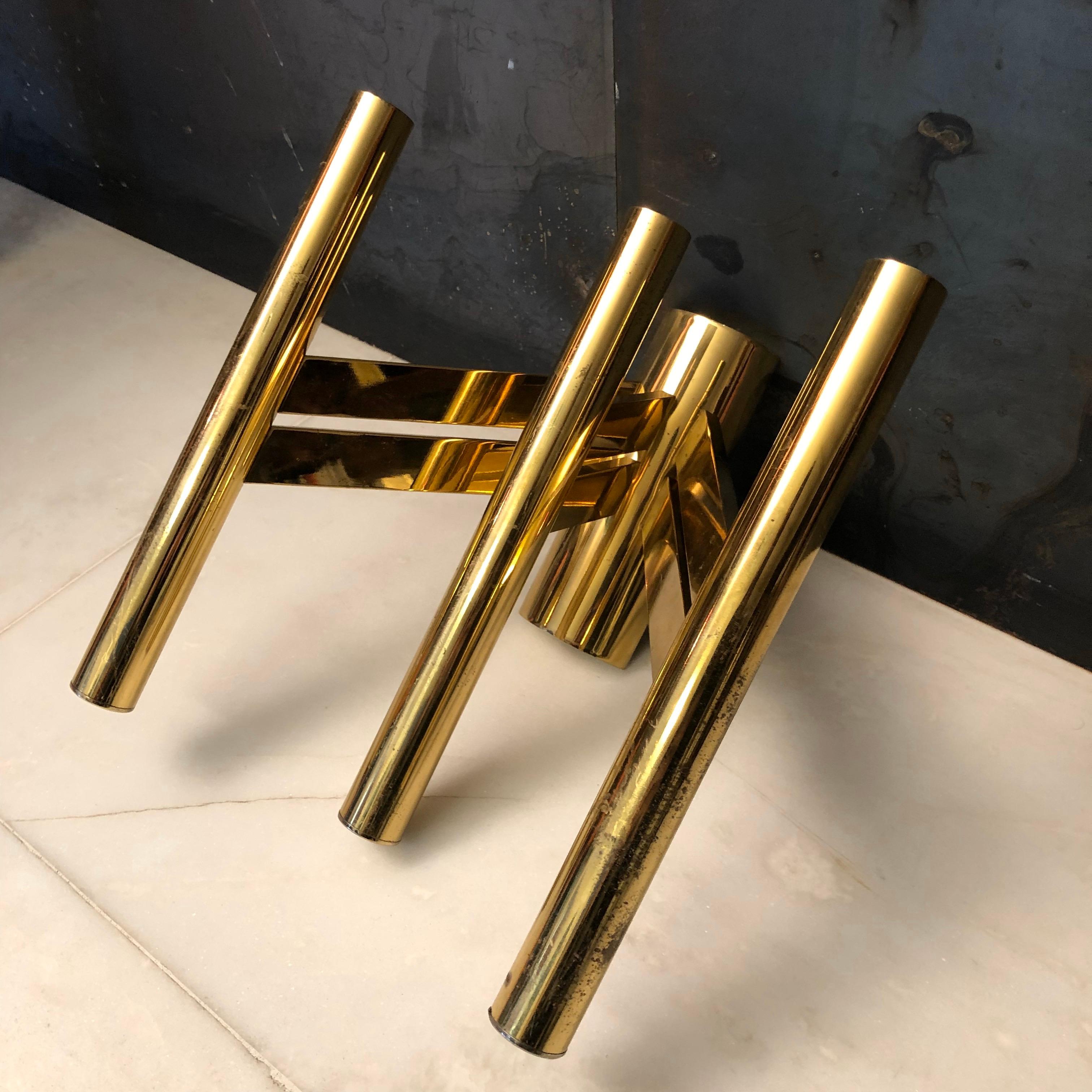 Large Single Brass Sconce by Sciolari, Italy, 1970s For Sale 9