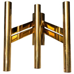 Large Single Brass Sconce by Sciolari, Italy, 1970s