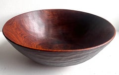 Large Decorative Single Piece Rustic Wood Bowl, Artist Unknown