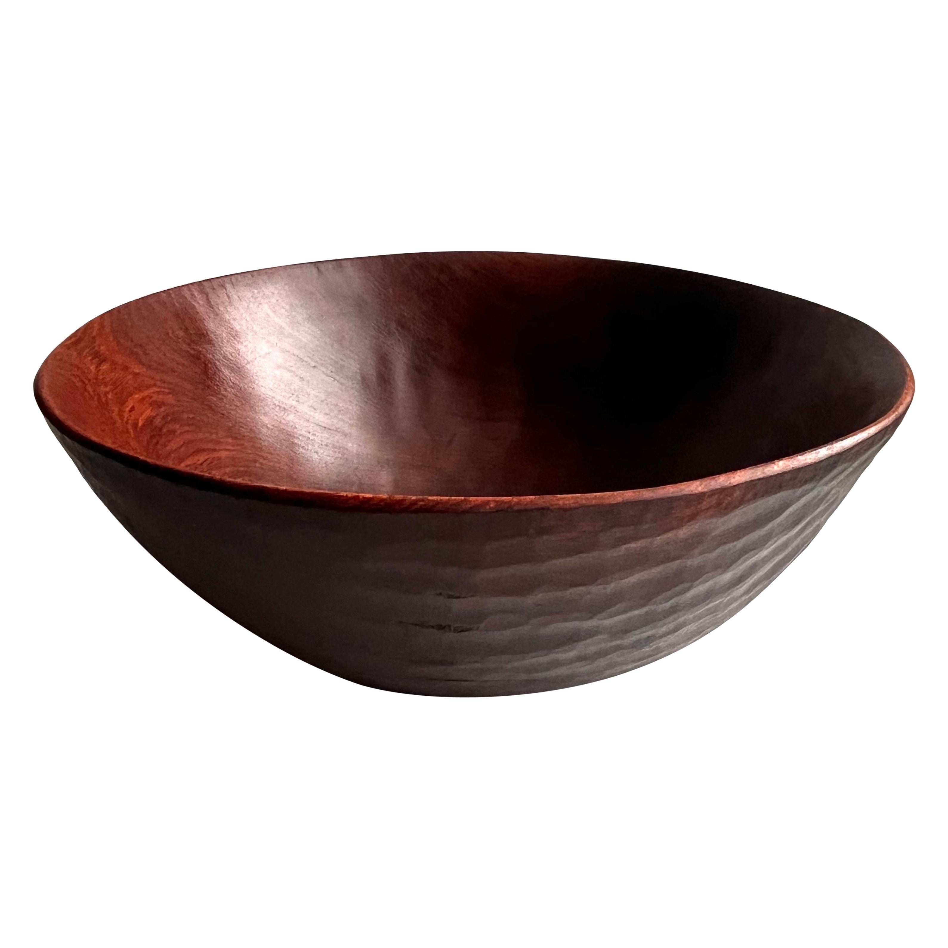 Large Decorative Single Piece Rustic Wood Bowl, Artist Unknown