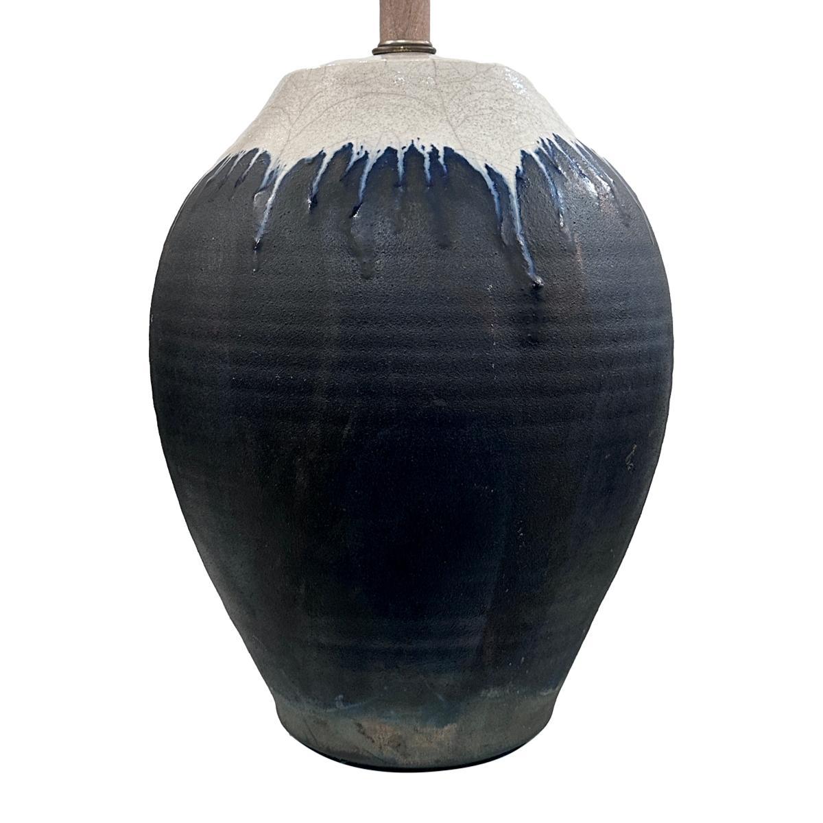 Italian Large Single Porcelain Lamp For Sale