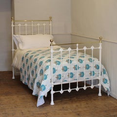 Large Single White Antique Bed MS59