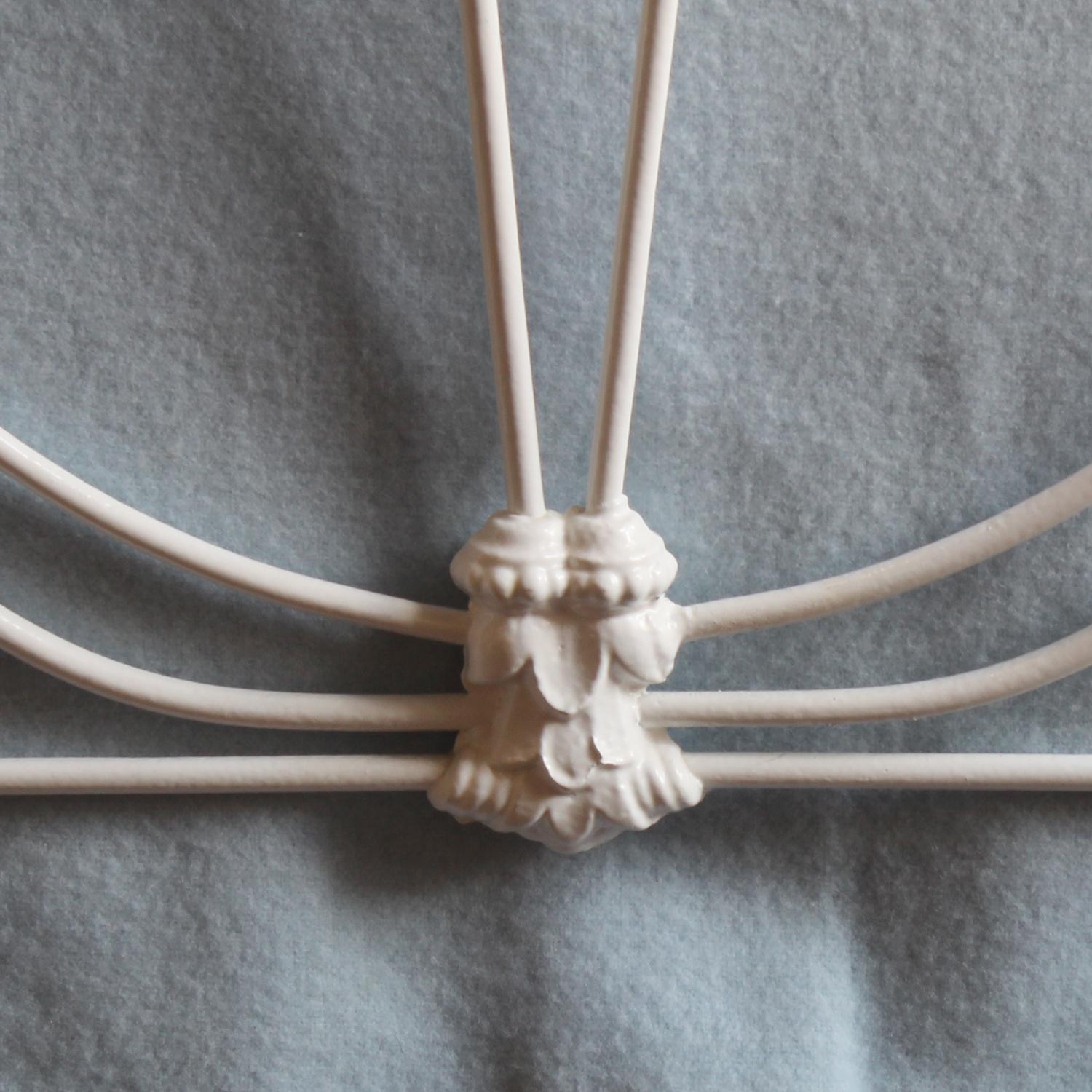 19th Century Large Single White Cast Iron Antique Bed MS73 For Sale