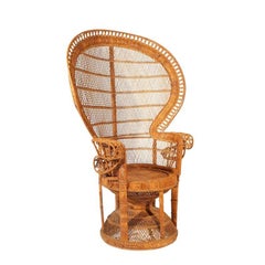 Sedia singola grande in vimini Peacock
