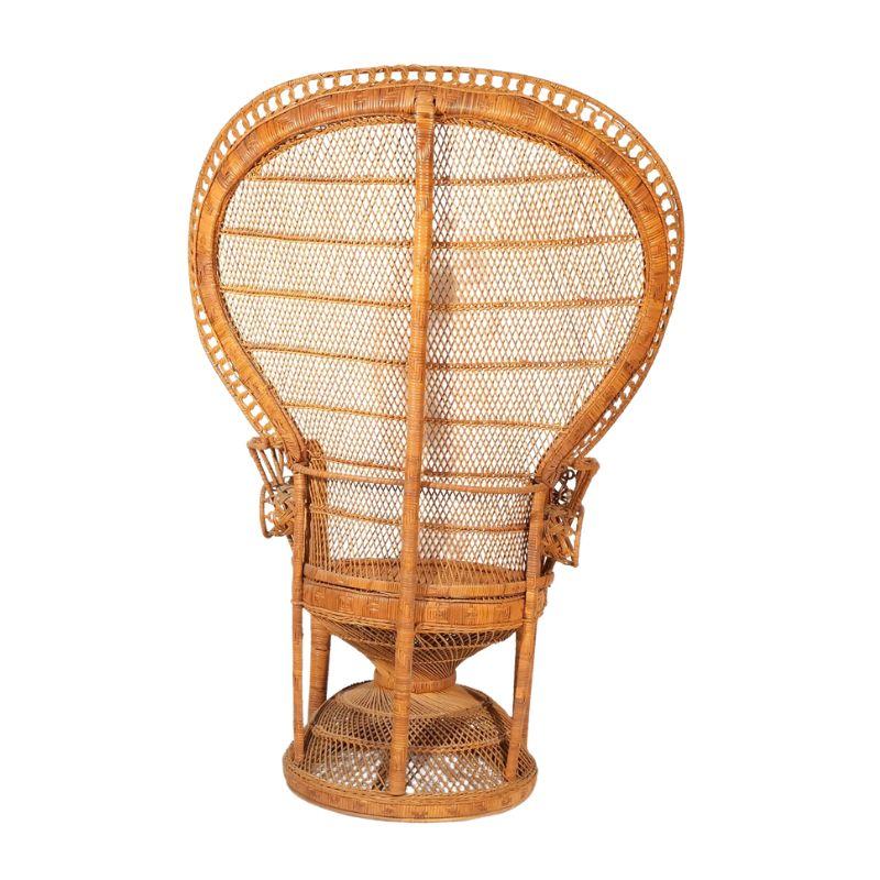 70s wicker peacock chair