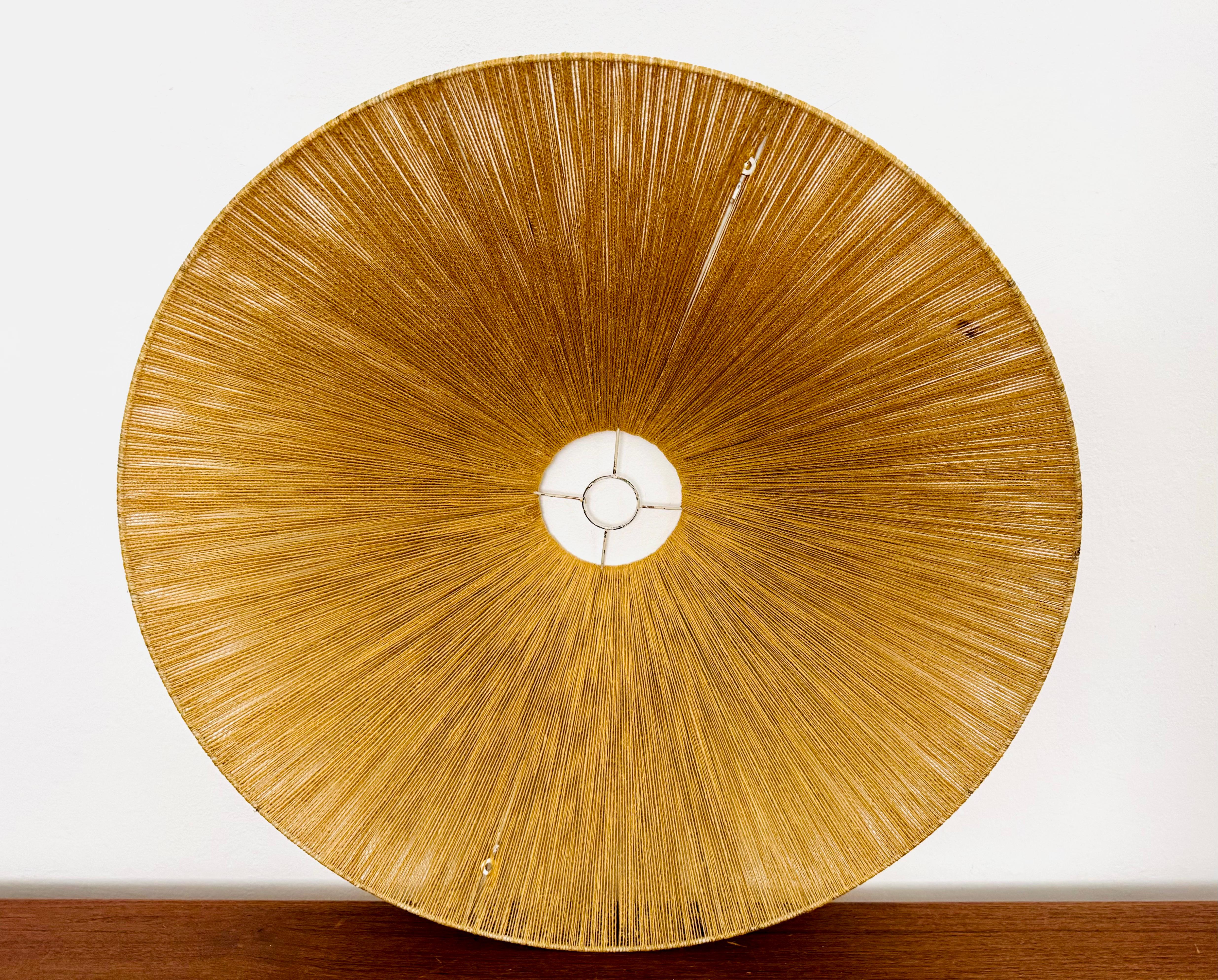 Lampada a sospensione grande in Sisal e Teak di Temde in vendita 9