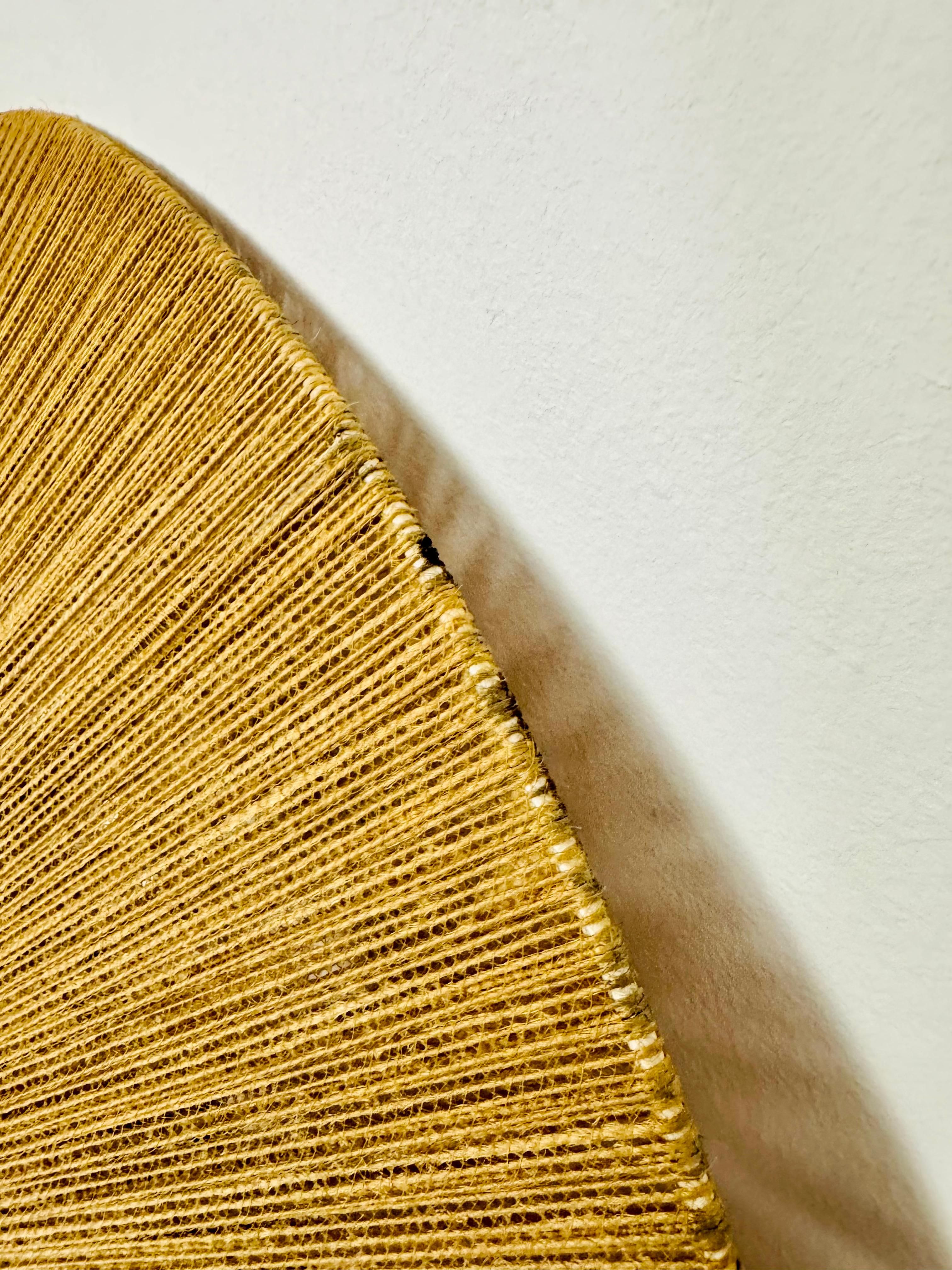 Lampada a sospensione grande in Sisal e Teak di Temde in vendita 10