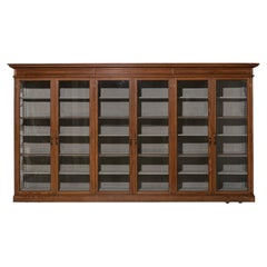 Large Six-Door Vitrine, Wood and Glass, Belgian Antique, 1900-1909