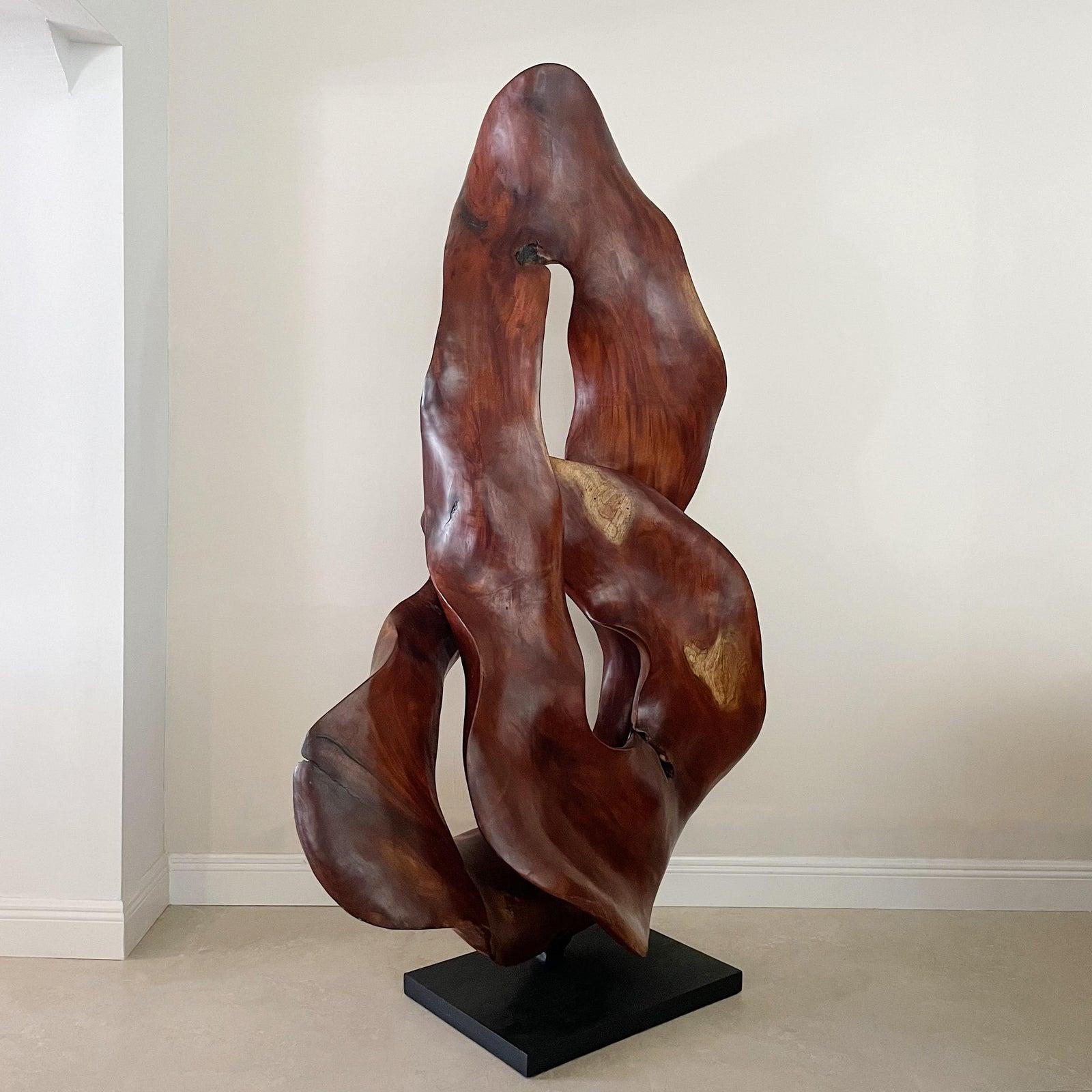 Mid-Century Modern Large Six Foot Brazilian Exotic Wood Vintage Organic Sculpture