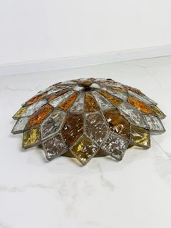 Large Six-Light Murano Glass Ceiling Lamp 1970s