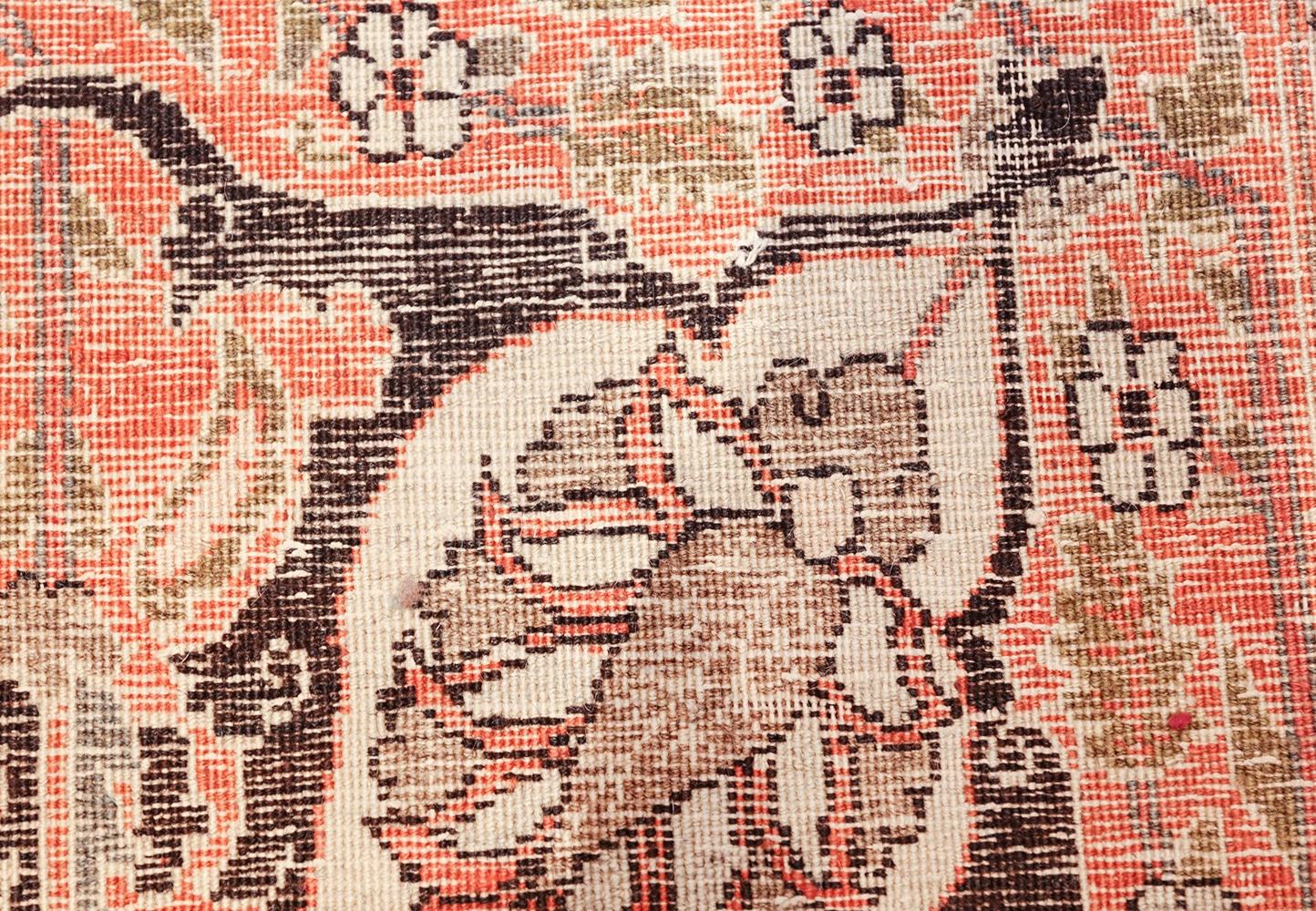 Große Größe Antik Brown Hintergrund Persisch Tabriz Bereich Teppich 13' x 17'4