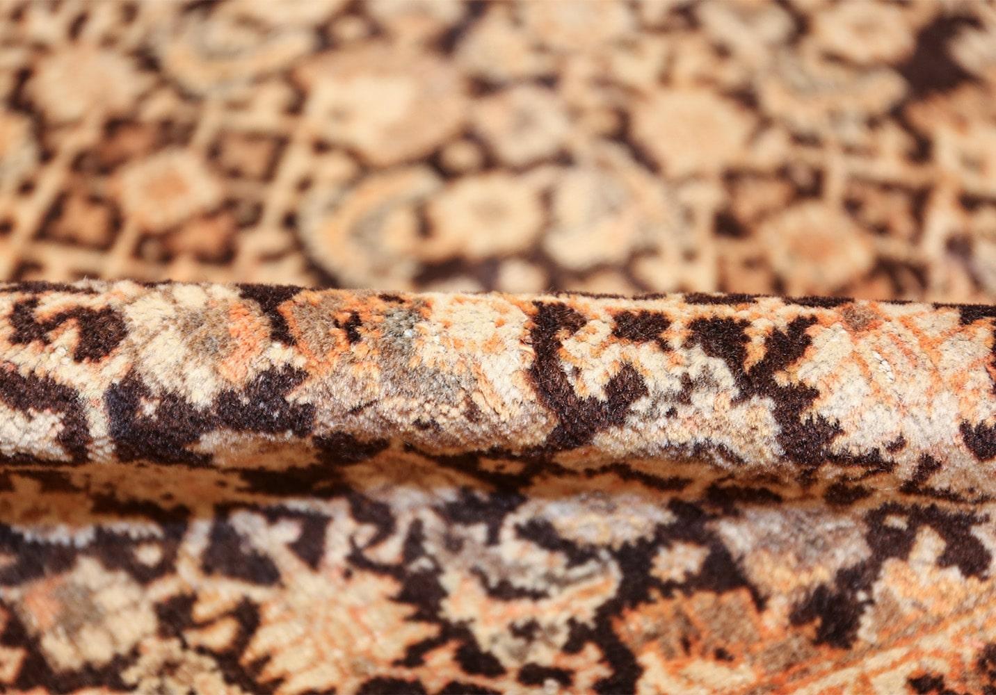 Große Größe Antik Brown Hintergrund Persisch Tabriz Bereich Teppich 13' x 17'4