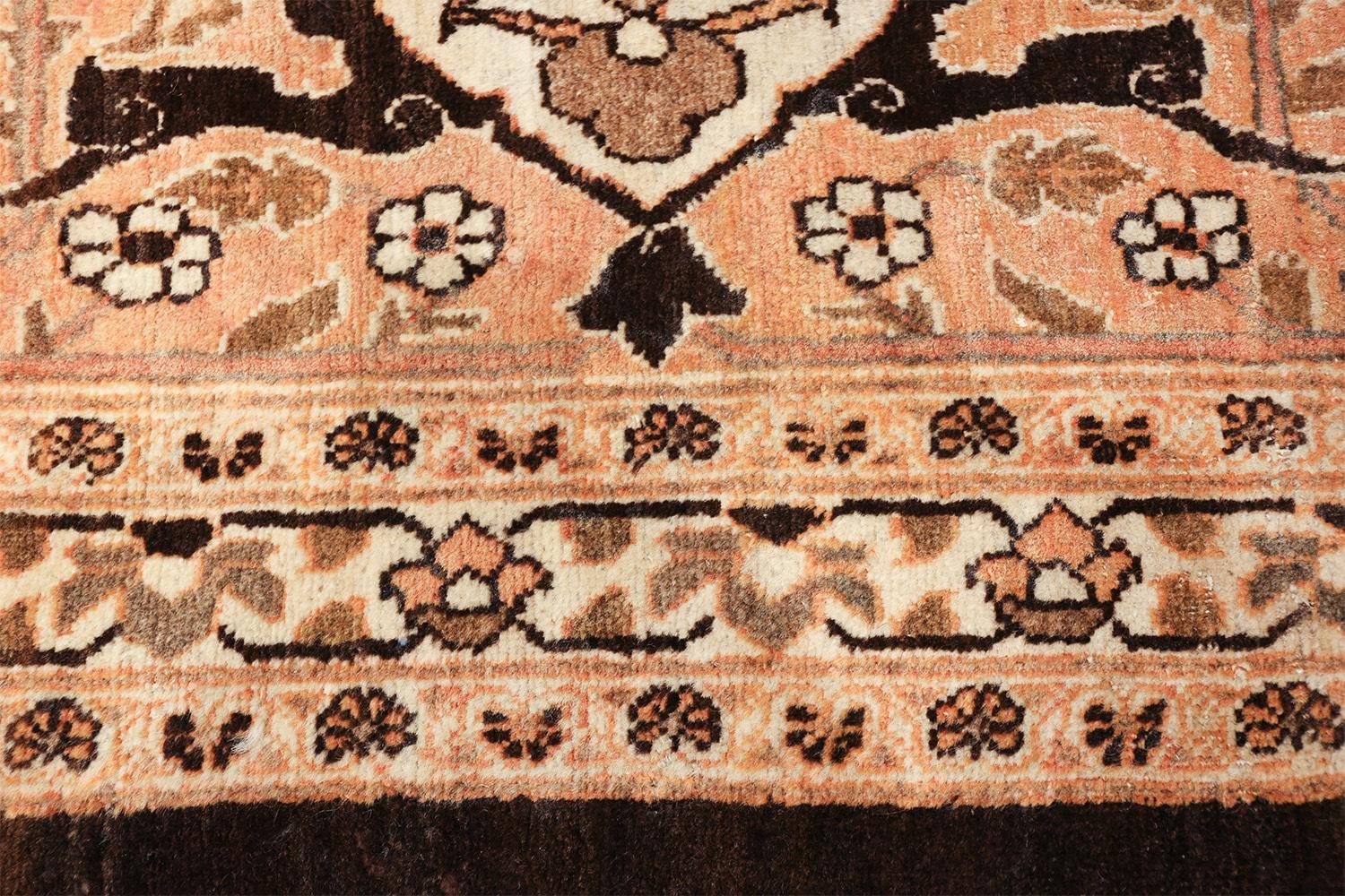 Große Größe Antik Brown Hintergrund Persisch Tabriz Bereich Teppich 13' x 17'4